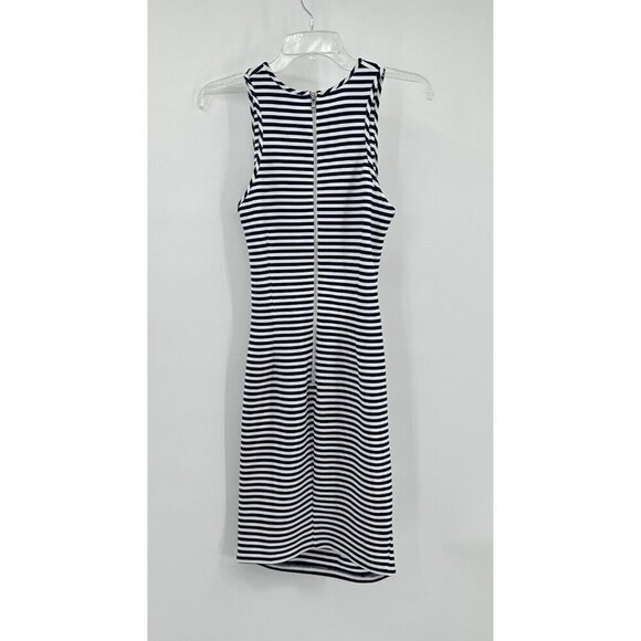 TORN BY RONNY KOBO YONAL DRESS nautical stripe cutout bodycon blue white L - Picture 8 of 9